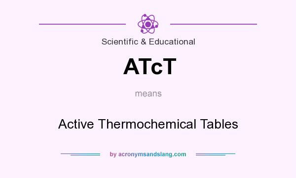 What does ATcT mean? It stands for Active Thermochemical Tables