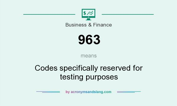 What does 963 mean? It stands for Codes specifically reserved for testing purposes