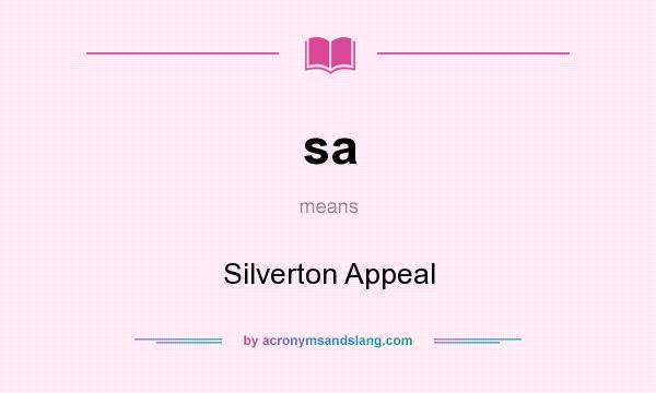 What does sa mean? It stands for Silverton Appeal