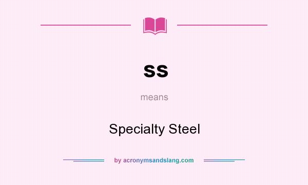 What does ss mean? It stands for Specialty Steel