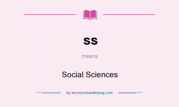 What does ss mean? It stands for Social Sciences