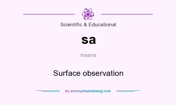 What does sa mean? It stands for Surface observation
