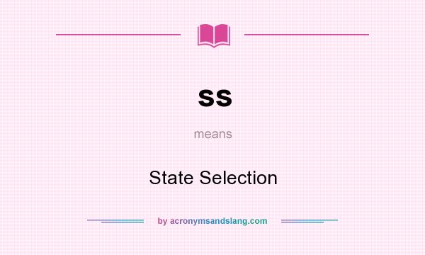 What does ss mean? It stands for State Selection