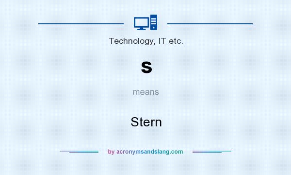 What does s mean? It stands for Stern