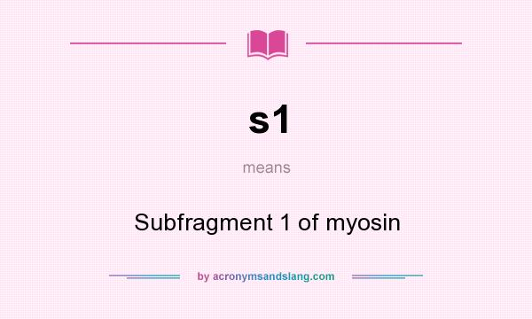 What does s1 mean? It stands for Subfragment 1 of myosin