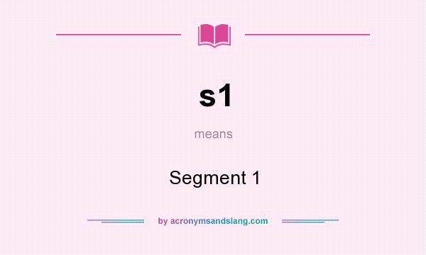 What does s1 mean? It stands for Segment 1
