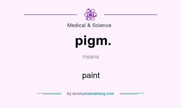 What does pigm. mean? It stands for paint
