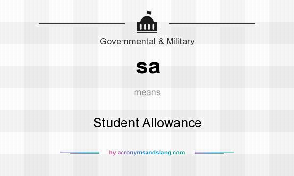 What does sa mean? It stands for Student Allowance