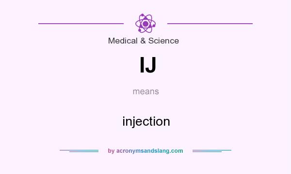 What does IJ mean? It stands for injection
