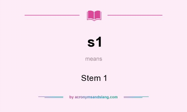 What does s1 mean? It stands for Stem 1