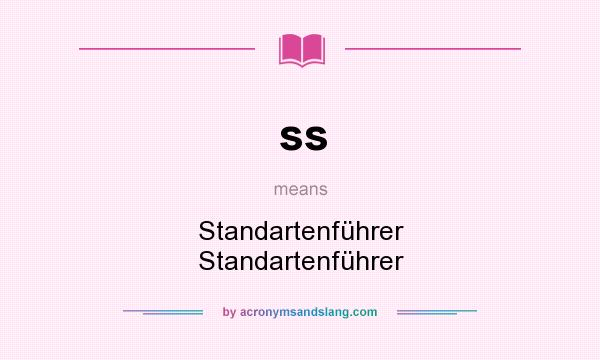 What does ss mean? It stands for Standartenführer Standartenführer