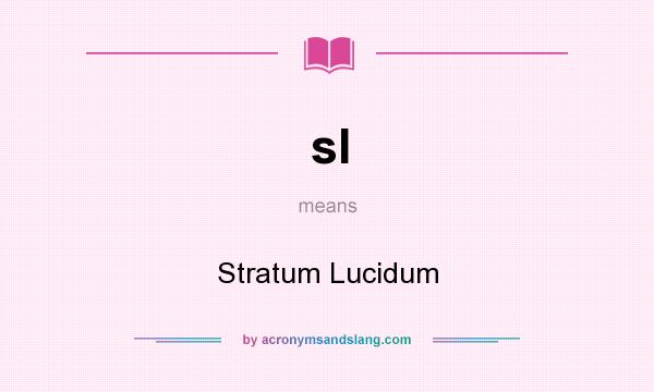 What does sl mean? It stands for Stratum Lucidum