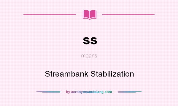 What does ss mean? It stands for Streambank Stabilization