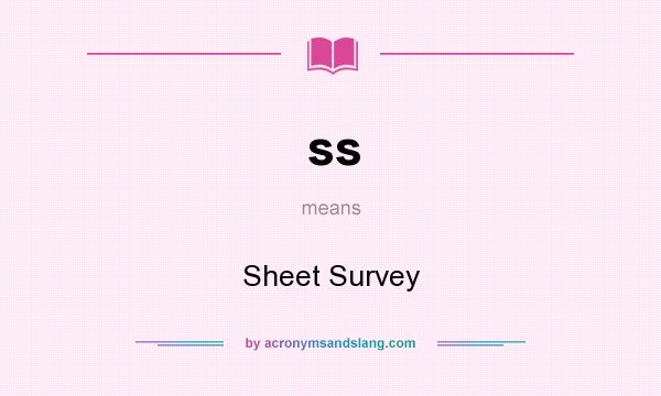 What does ss mean? It stands for Sheet Survey