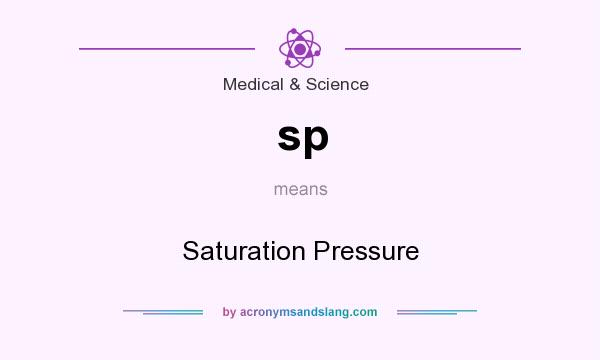 What does sp mean? It stands for Saturation Pressure