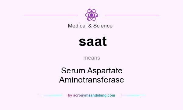 What does saat mean? It stands for Serum Aspartate Aminotransferase