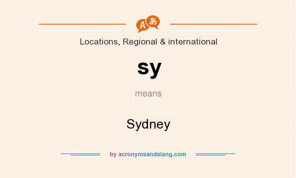 What does sy mean? It stands for Sydney