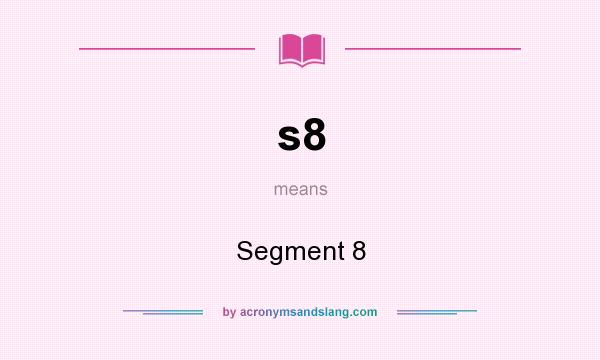 What does s8 mean? It stands for Segment 8