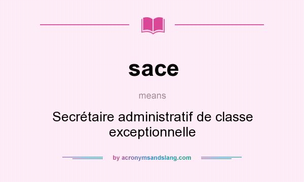 What does sace mean? It stands for Secrétaire administratif de classe exceptionnelle