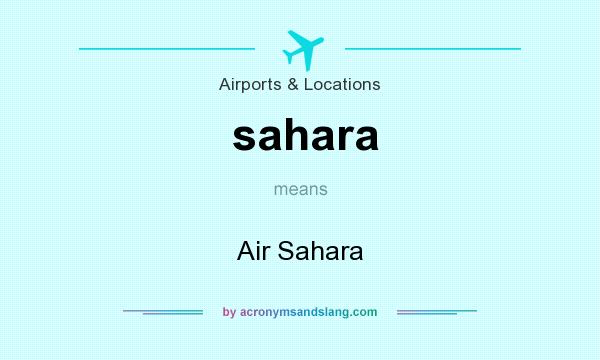 What does sahara mean? It stands for Air Sahara