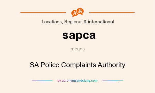 What does sapca mean? It stands for SA Police Complaints Authority