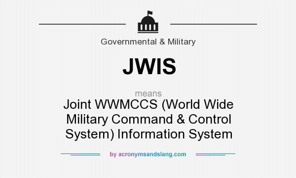 What does JWIS mean? It stands for Joint WWMCCS (World Wide Military Command & Control System) Information System