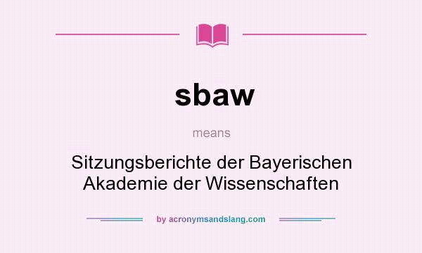 What does sbaw mean? It stands for Sitzungsberichte der Bayerischen Akademie der Wissenschaften