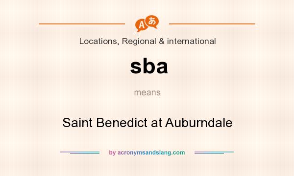 What does sba mean? It stands for Saint Benedict at Auburndale