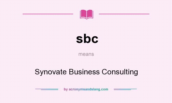 What does sbc mean? It stands for Synovate Business Consulting