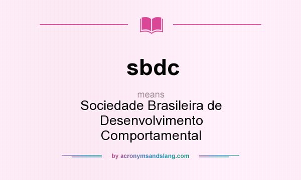 What does sbdc mean? It stands for Sociedade Brasileira de Desenvolvimento Comportamental