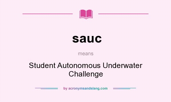 What does sauc mean? It stands for Student Autonomous Underwater Challenge