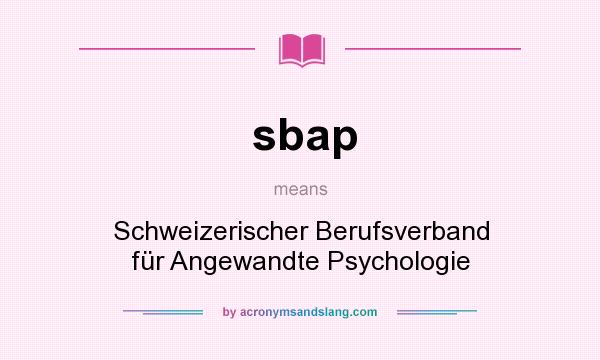 What does sbap mean? It stands for Schweizerischer Berufsverband für Angewandte Psychologie