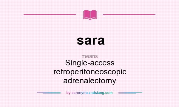 What does sara mean? It stands for Single-access retroperitoneoscopic adrenalectomy