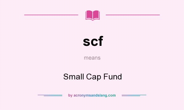 What does scf mean? It stands for Small Cap Fund