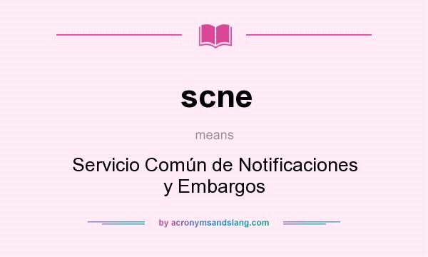 What does scne mean? It stands for Servicio Común de Notificaciones y Embargos