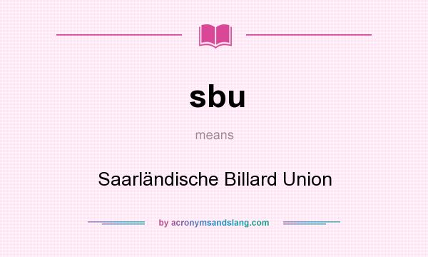 What does sbu mean? It stands for Saarländische Billard Union