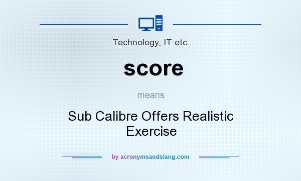 What does score mean? It stands for Sub Calibre Offers Realistic Exercise