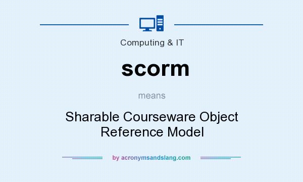 What does scorm mean? It stands for Sharable Courseware Object Reference Model