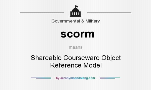 What does scorm mean? It stands for Shareable Courseware Object Reference Model