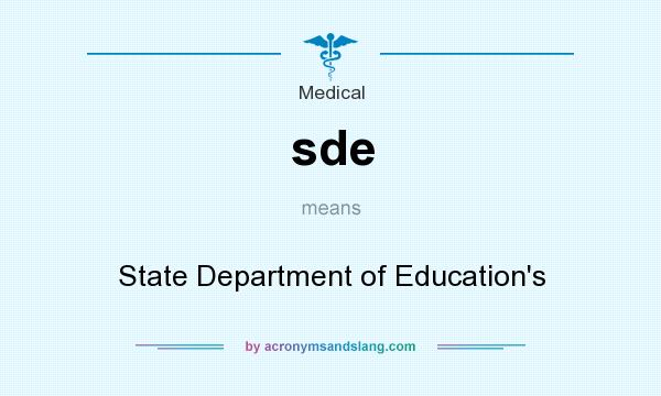 What does sde mean? It stands for State Department of Education`s