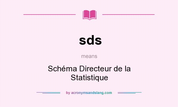 What does sds mean? It stands for Schéma Directeur de la Statistique