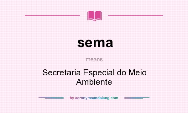 What does sema mean? It stands for Secretaria Especial do Meio Ambiente