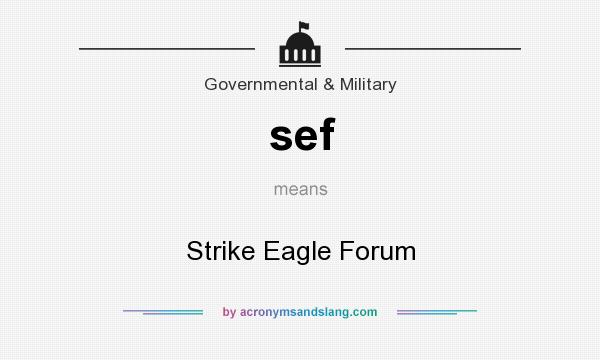 What does sef mean? It stands for Strike Eagle Forum