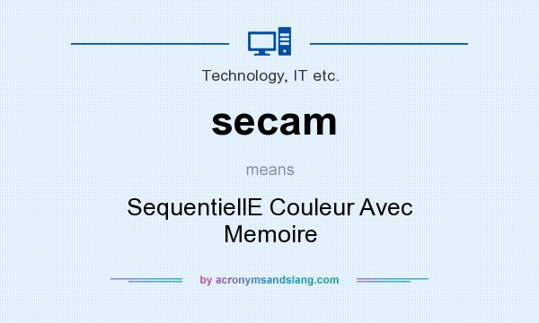 What does secam mean? It stands for SequentiellE Couleur Avec Memoire