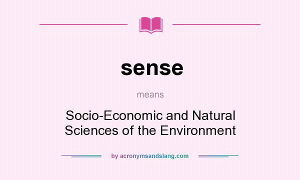 What does sense mean? It stands for Socio-Economic and Natural Sciences of the Environment