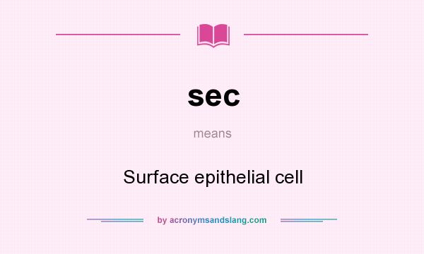 What does sec mean? It stands for Surface epithelial cell