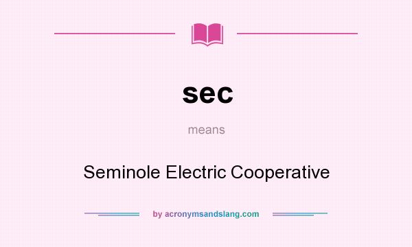 What does sec mean? It stands for Seminole Electric Cooperative