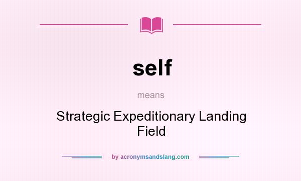 What does self mean? It stands for Strategic Expeditionary Landing Field