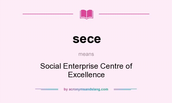 What does sece mean? It stands for Social Enterprise Centre of Excellence