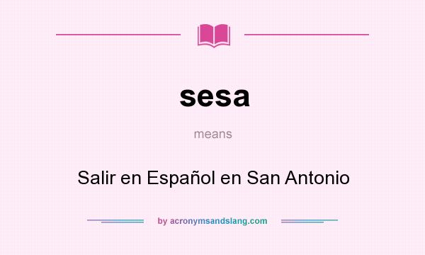What does sesa mean? It stands for Salir en Español en San Antonio
